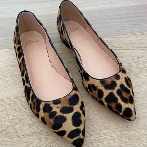 J. Crew Tan and Black Leopard Flats